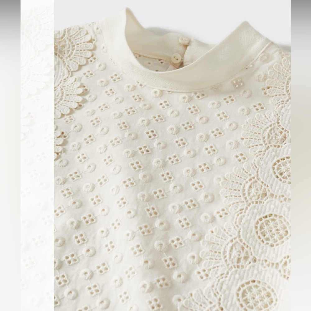 Mango Embroidered Panel Blouse - New With Tags - Picture 13 of 16